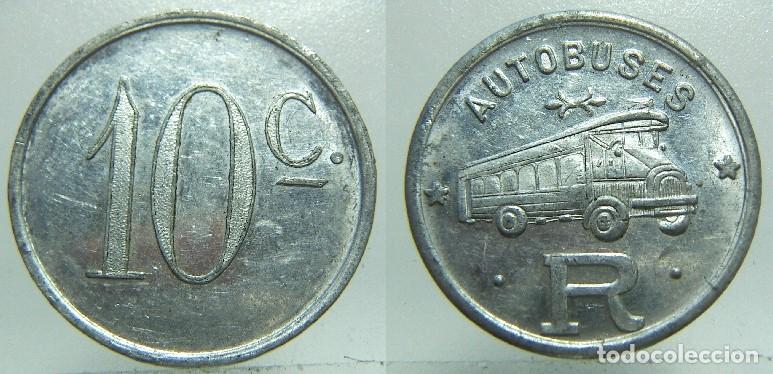 Monedas locales: FICHA 10 CENTIMOS - AUTOBUSES R - Foto 1
