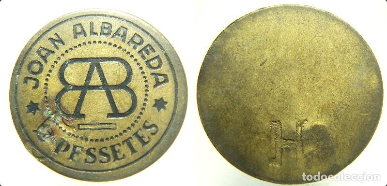 Monedas locales: FICHA DE JOAN ALBAREDA DE 2 PESETAS - Foto 1