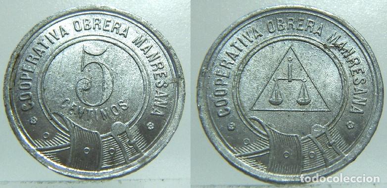 Monedas locales: FICHA 5 CENTIMOS COOPERATIVA OBRERA MANRESANA - Foto 1