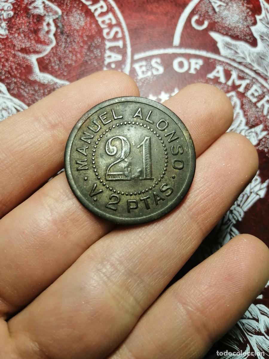 Monedas locales: FICHA DINERARIA MANUEL ALONSO 2 PTAS. - Foto 1