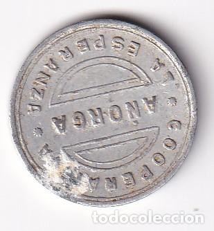 Monedas locales: FICHA DE 5 CENTIMOS DE LA COOPERATIVA LA ESPERANZA DE A&Ntilde;ORGA (MONEDA) - Foto 2