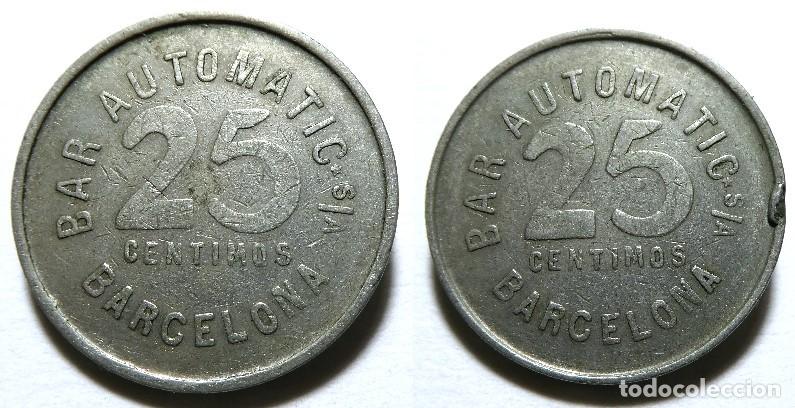 Monedas locales: FICHA. BAR AUTOMATIC. BARCELONA. 25 CTMS - Foto 1