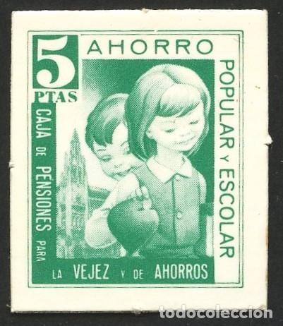 Moedas locais: CART&Oacute;N, AHORRO POPULAR Y ESCOLAR, LA CAIXA, VALOR: 5 PESETAS