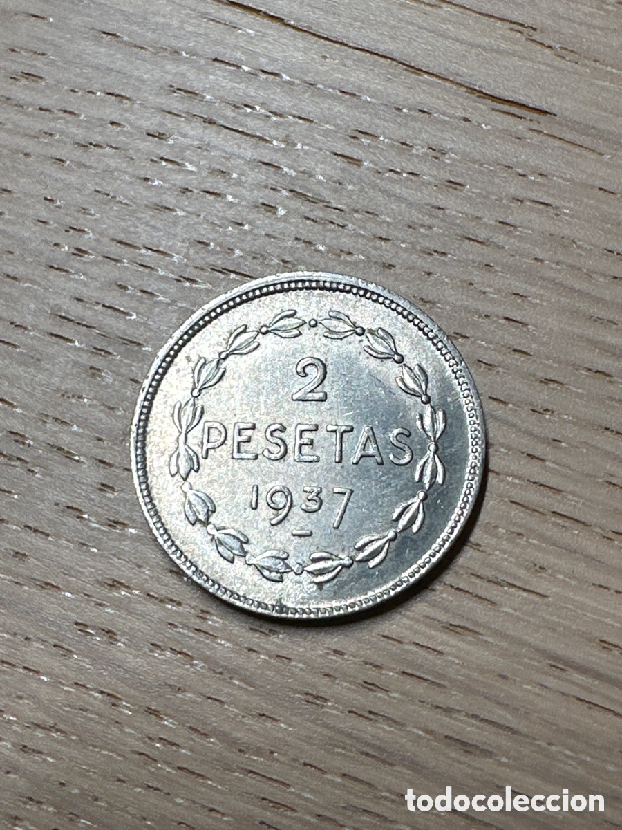 Monedas locales: Gobierno de Euzkadi 2 peseta 1937 - Foto 2