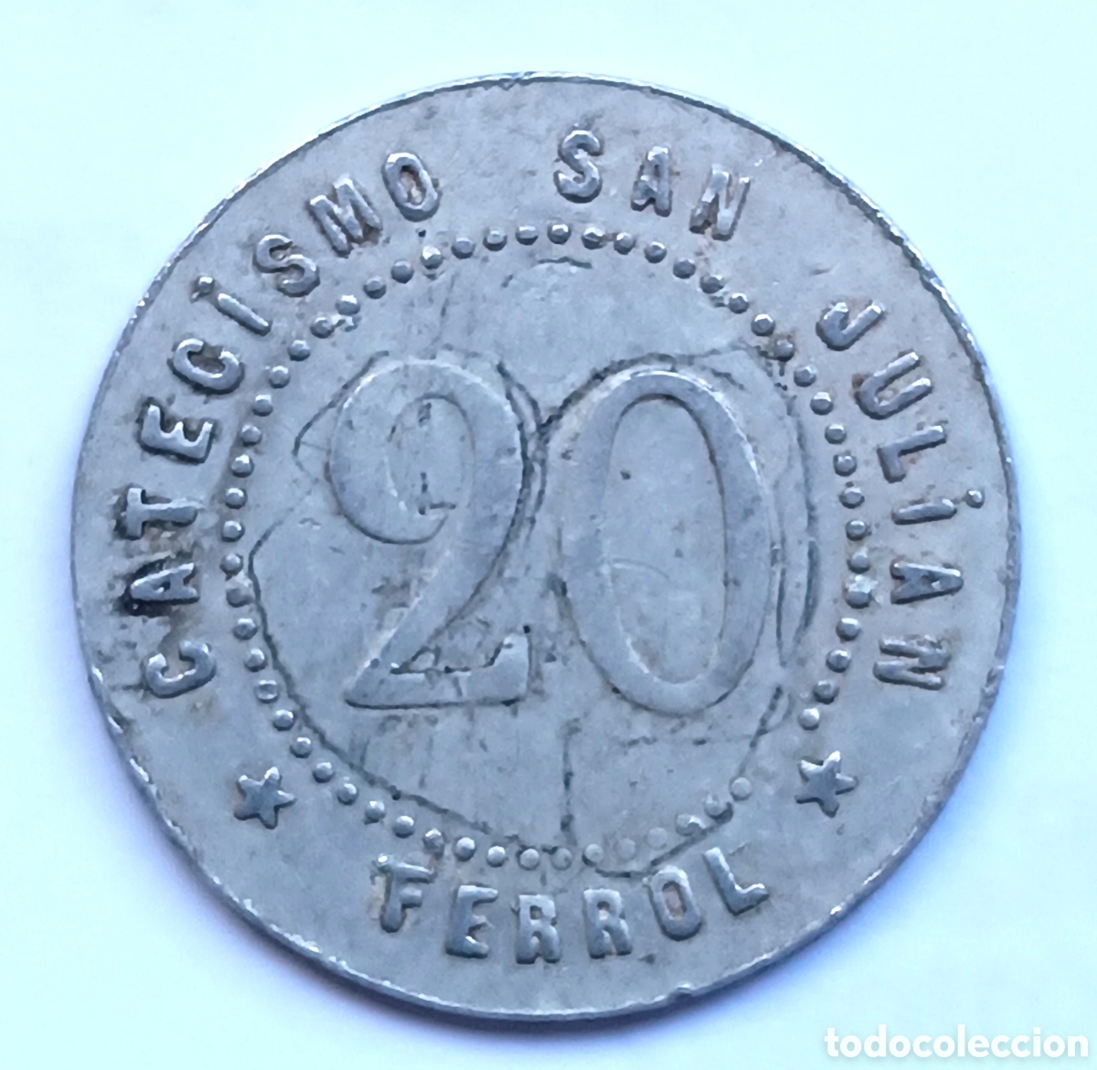 Monedas locales: Ficha catecismo SAN JULIAN - FERROL -