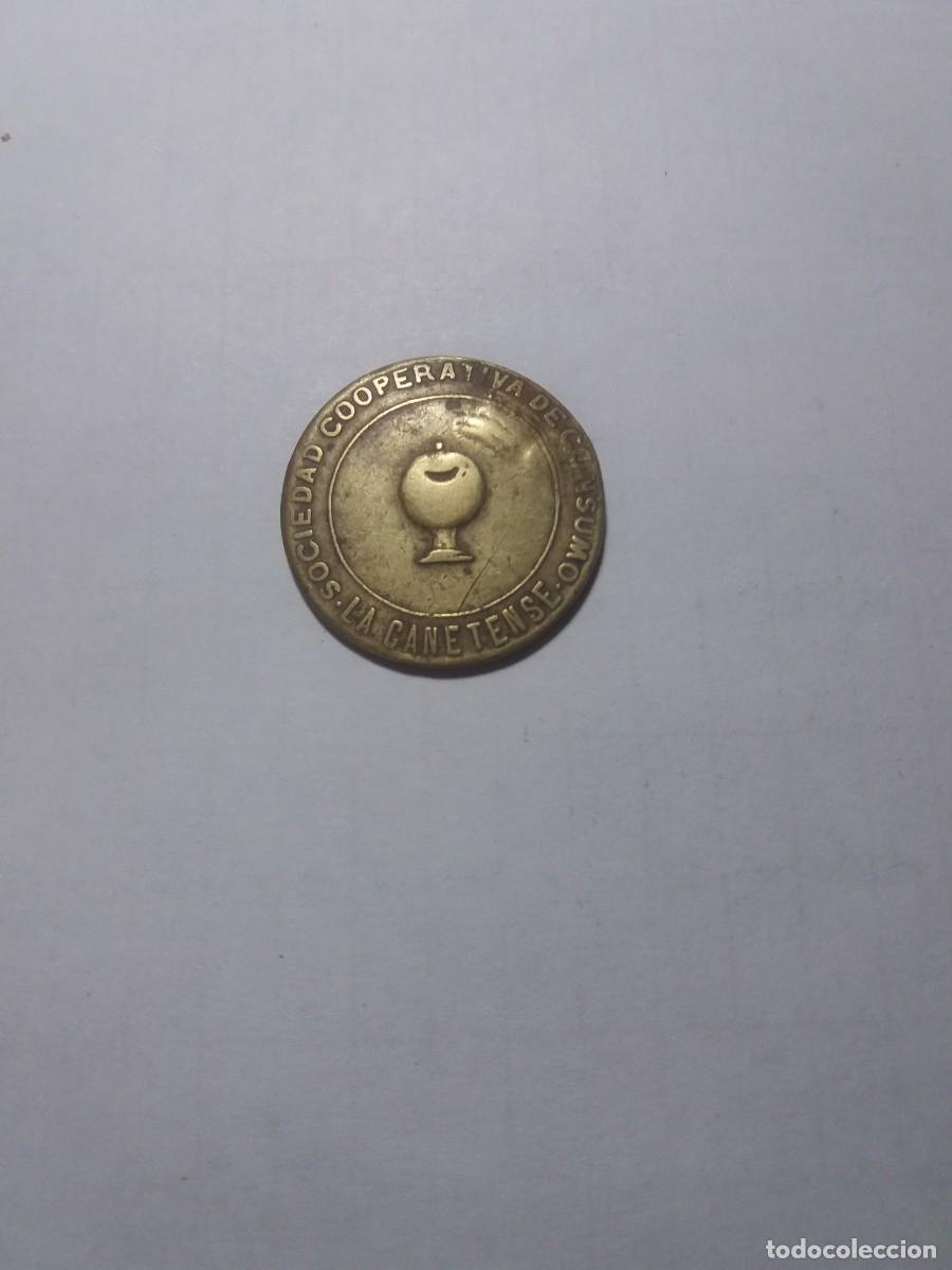 Monedas locales: Ficha Sociedad Cooperativa 5 C&eacute;ntimos LA CENETENSE Canet de Mar - Foto 1