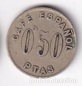 Monedas locales: FICHA DE 50 CENTIMOS DEL CAFE ESPA&Ntilde;OL DE BARCELONA - Foto 1