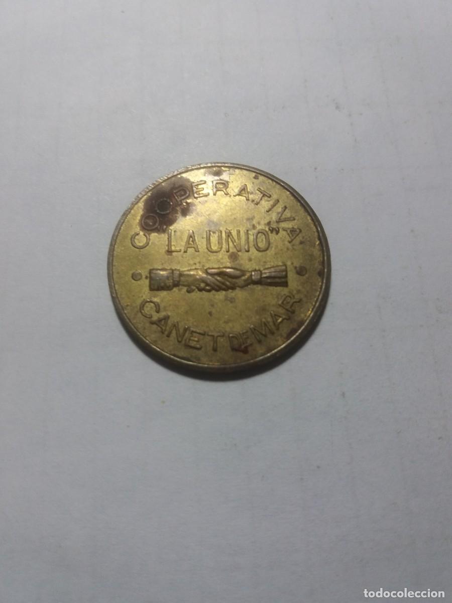 Monedas locales: Ficha Cooperativa 10 C&egrave;ntims C&eacute;ntimos LA UNIO Canet de Mar - Foto 1