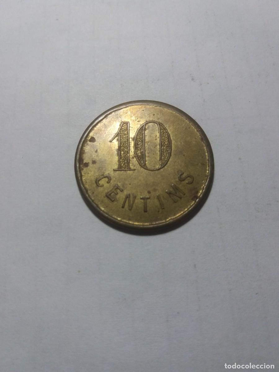 Monedas locales: Ficha Cooperativa 10 C&egrave;ntims C&eacute;ntimos LA UNIO Canet de Mar - Foto 2