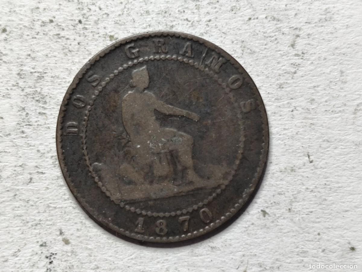 Monedas locales: MONEDA DE 2 C&Eacute;NTIMOs DE 1870 - Foto 2