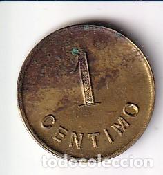 Monedas locales: FICHA DE 1 CENTIMO DE LA COOPERATIVA CASTELLFULLITENSE (MONEDA) GIRONA (RARA) - Foto 2