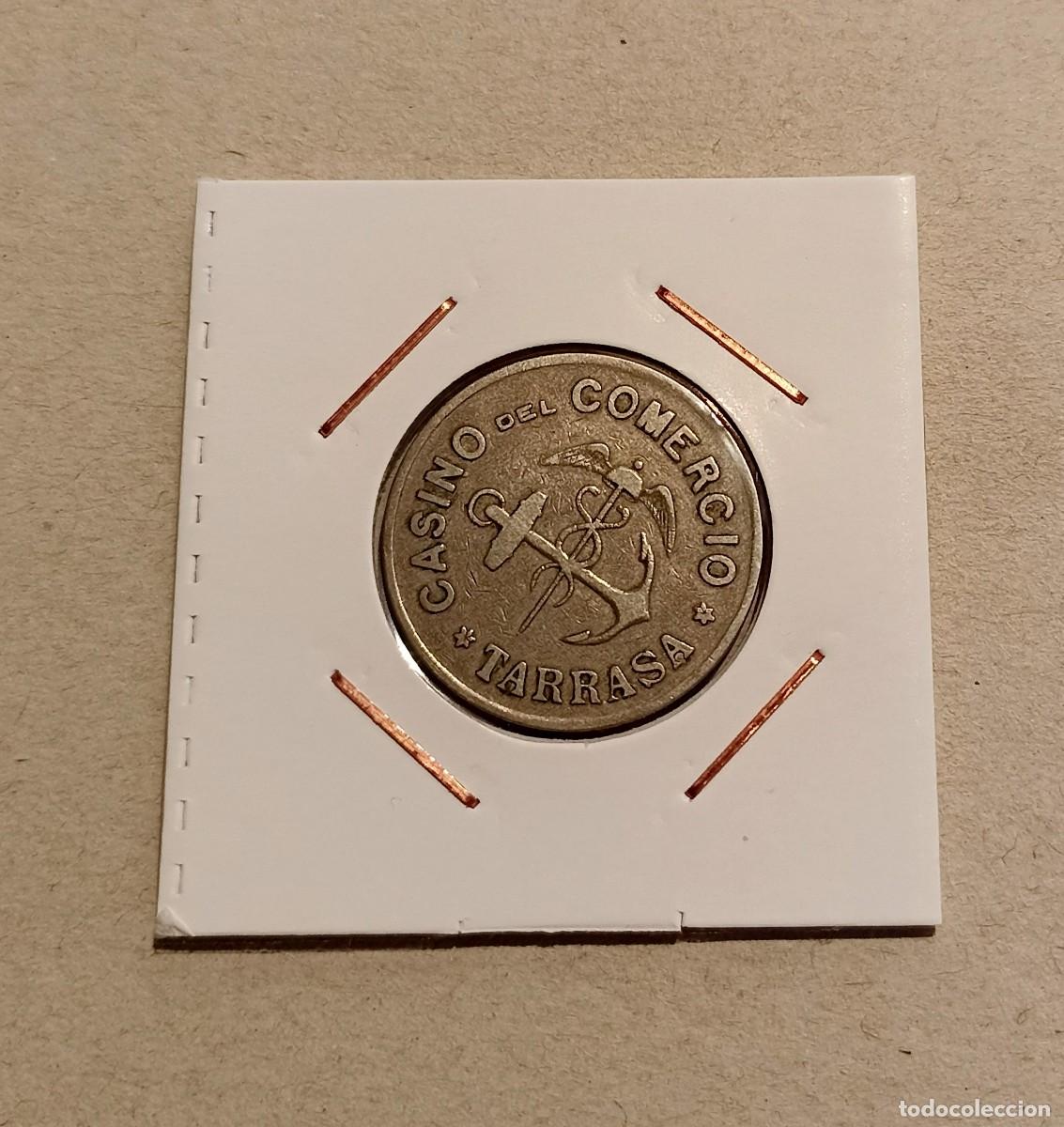 Monedas locales: FICHA DEL CASINO DEL COMERCIO DE TARRASA - VALOR 100 RARA - Foto 1