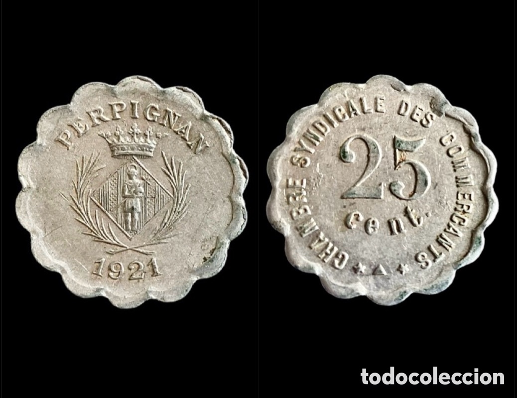 Monedas locales: PERPI&Ntilde;AN 1921 ☆ 25 CENTIMOS . MONEDA LOCAL - Foto 2