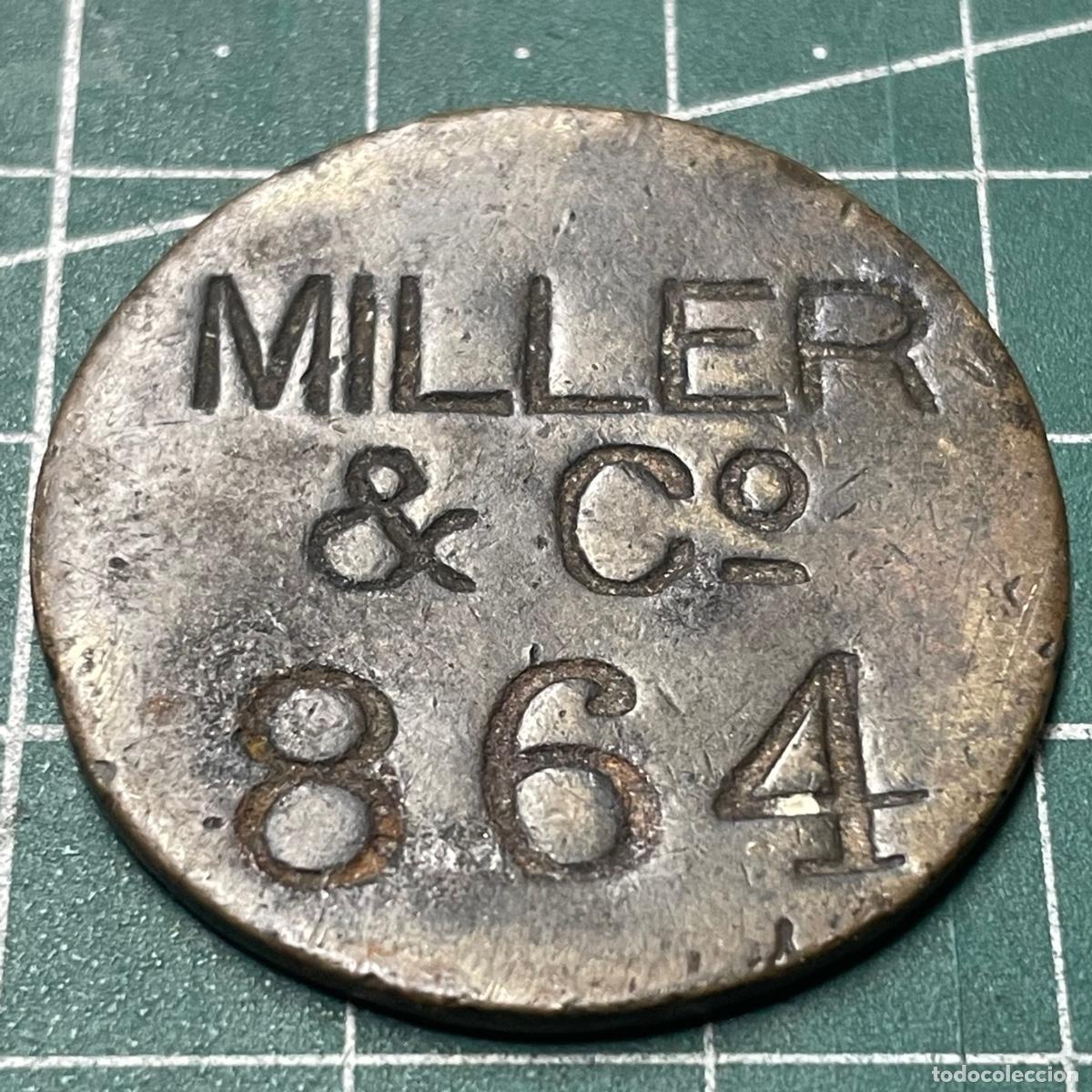 Monedas locales: Ficha de la compa&ntilde;&iacute;a Miller, de las Islas Canarias - Foto 1