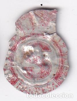 Monedas locales: FICHA DE CHAPA DE MANRESA CON UNA S (MONEDA) - Foto 1