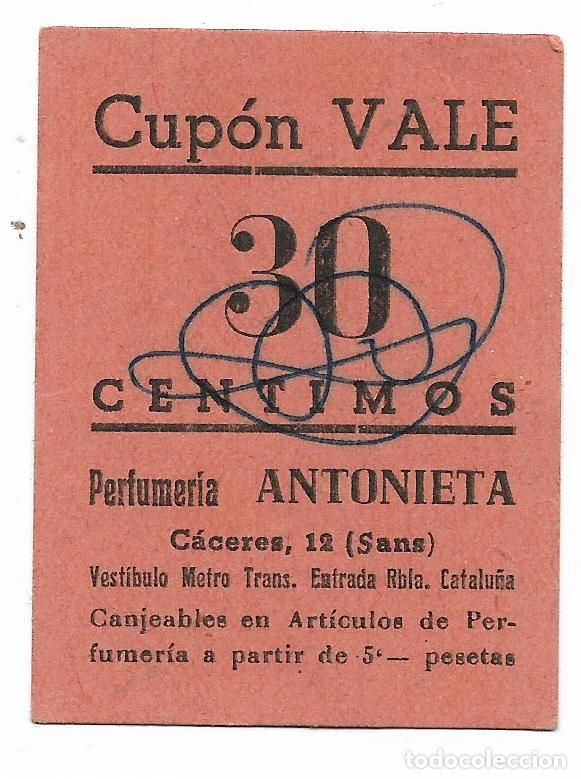 Monedas locales: VALE * PERFUMERIA ANTONIETA * 30 CENTIMOS - Foto 1