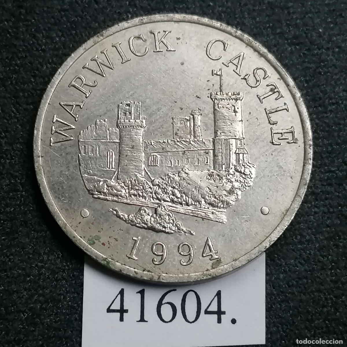 Monedas locales: ficha UK, Castillo de Warwick 1994, token, jet&oacute;n - Foto 2