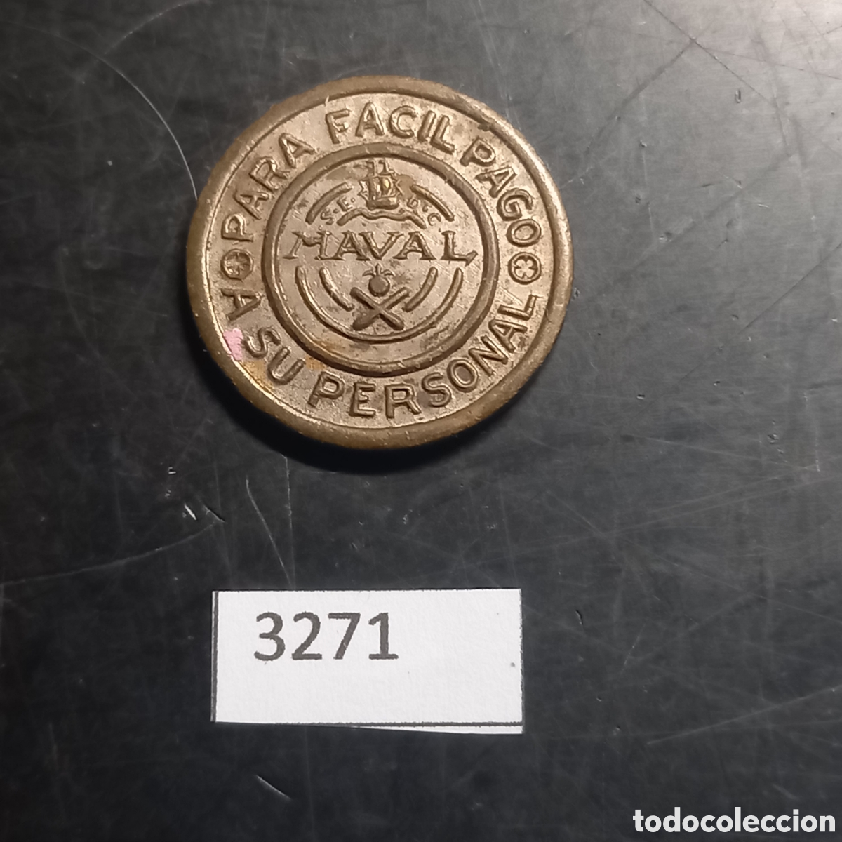 Monedas locales: Ficha dineraria factor&iacute;a naval 10 discos - Foto 1