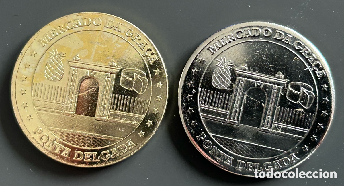 Monete locali: Lote 2 monedas tur&iacute;sticas Souvenir Prensacar