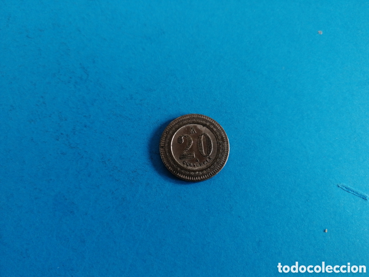 Monedas locales: Ficha de 20 centimes para consumir - Foto 2