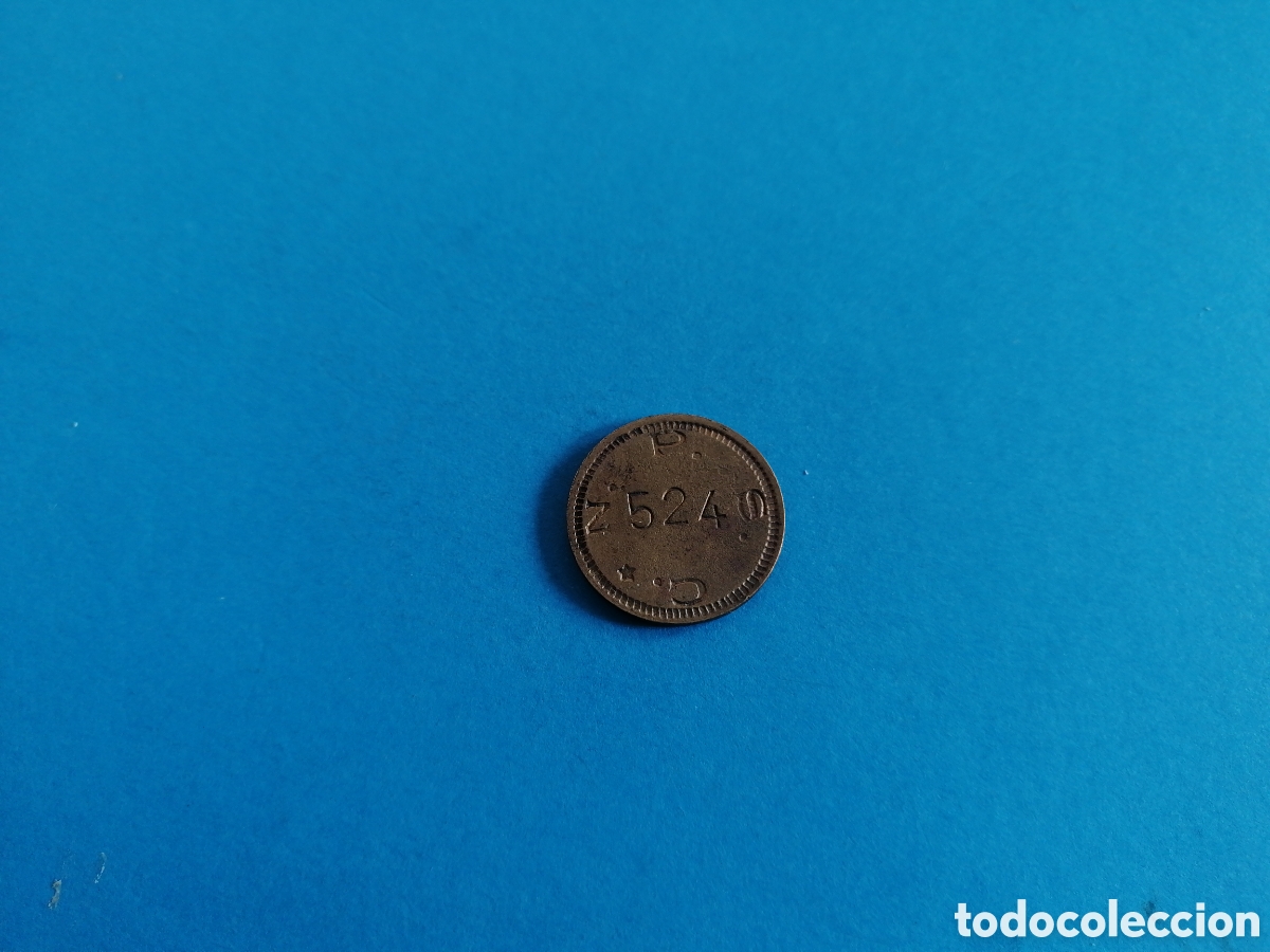 Monedas locales: Ficha de 20 centimes numerada - Foto 2