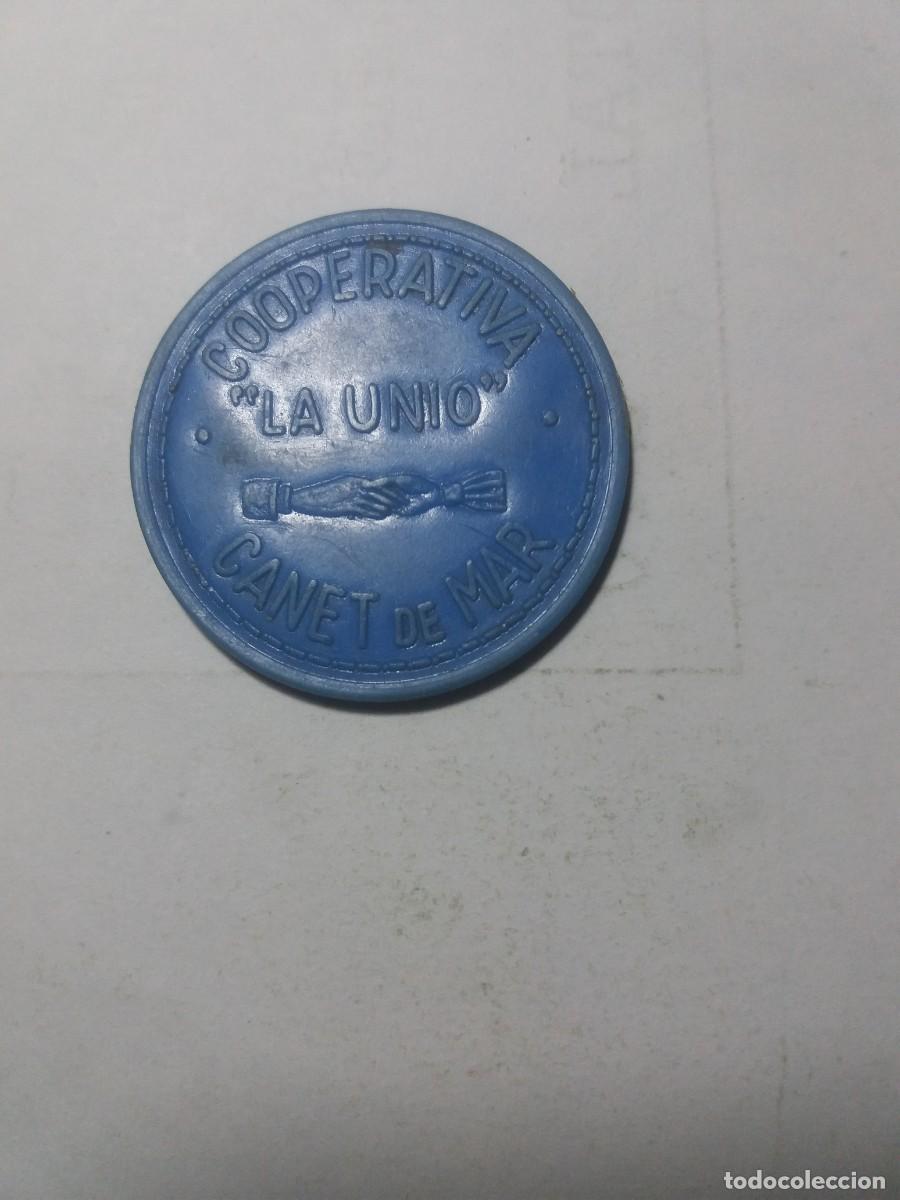 Local Coins: Ficha 5 Pessetes Cooperativa LA UNI&Oacute; Canet de Mar
