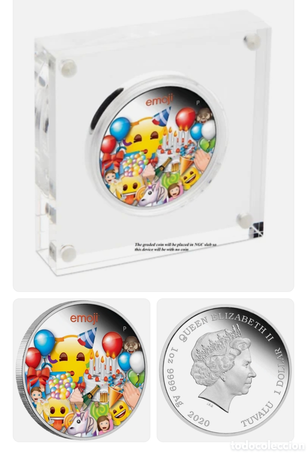 Monedas locales: Moneda de plata emoji celebration coin - Foto 1