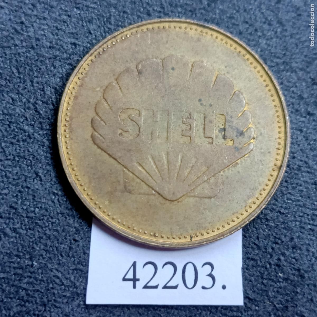 Monedas locales: ficha Shell, Armstrong & Scott, Gemini 8, 1966, token, jet&oacute;n. - Foto 2