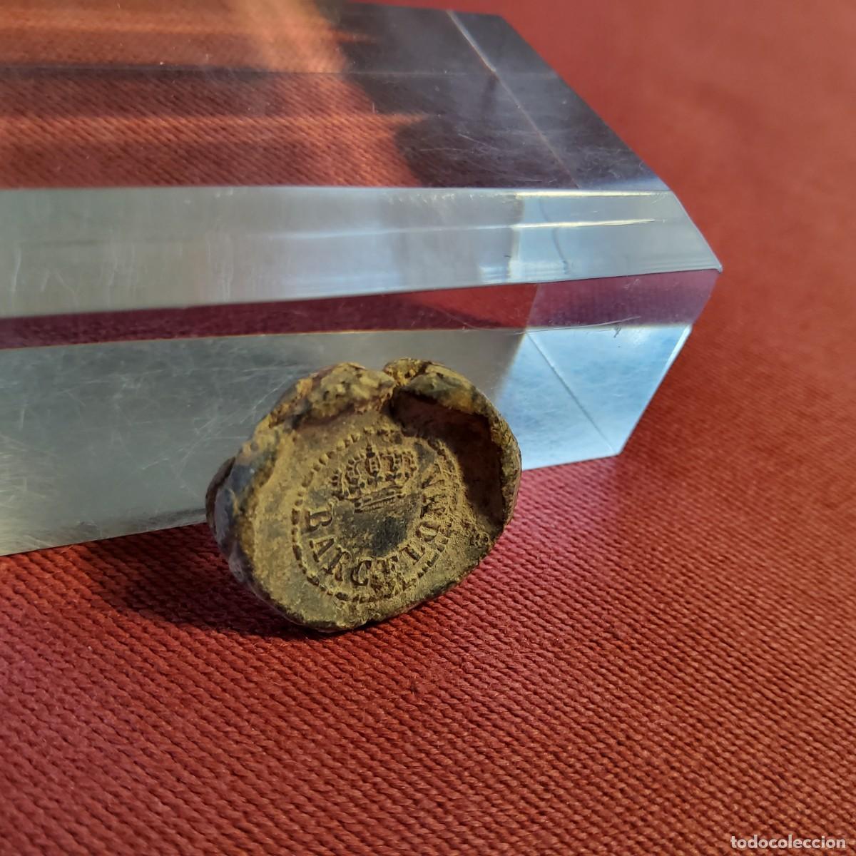 Monedas locales: PRECINTO MARCHAMO DE PLOMO, BARCELONA 1863 - Foto 1