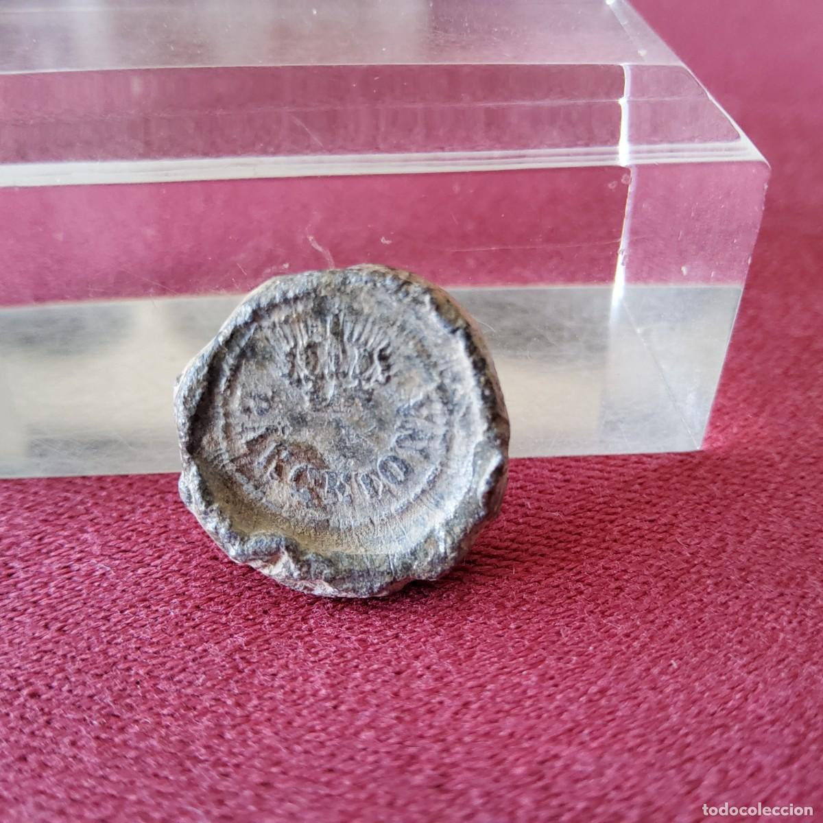 Monedas locales: PRECINTO MARCHAMO DE PLOMO, BARCELONA 1875 - Foto 1