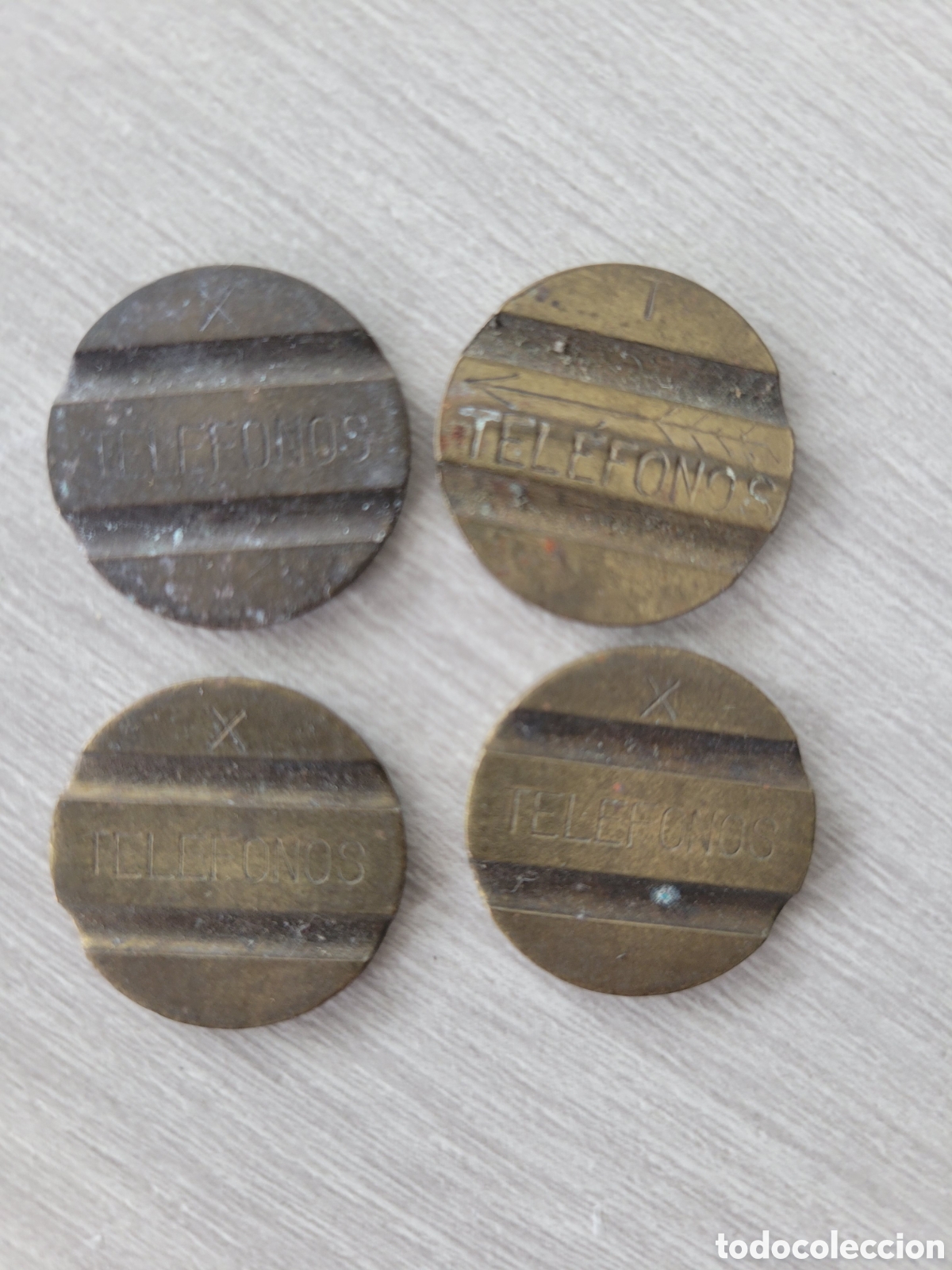Monedas locales: 4 token fichas de telefono - Foto 1