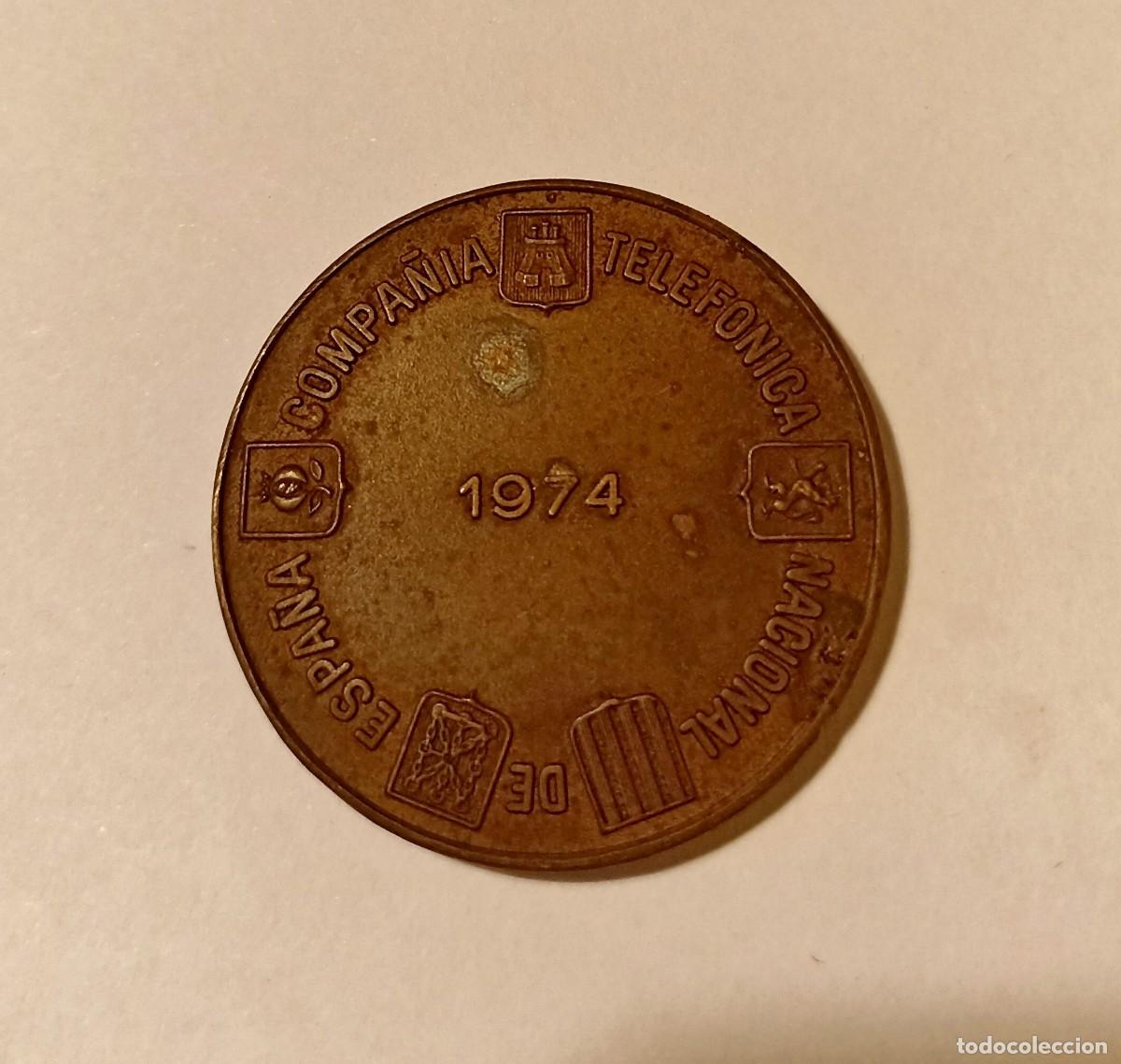 Monedas locales: MEDALLA COMPA&Ntilde;IA TELEFONICA 1974 - Foto 2