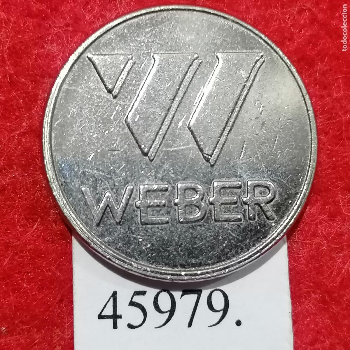 Monedas locales: Ficha Weber, token, jet&oacute;n. - Foto 1