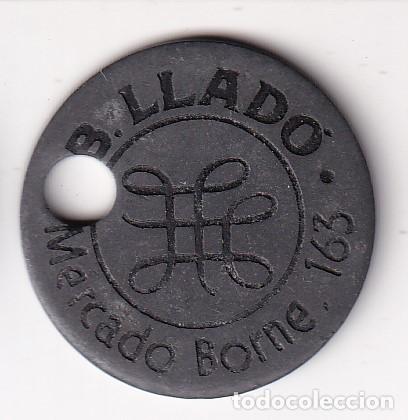 Monedas locales: FICHA DE B. LLADO - Mdo. BORNE 163 DE BARCELONA (MONEDA) - Foto 1
