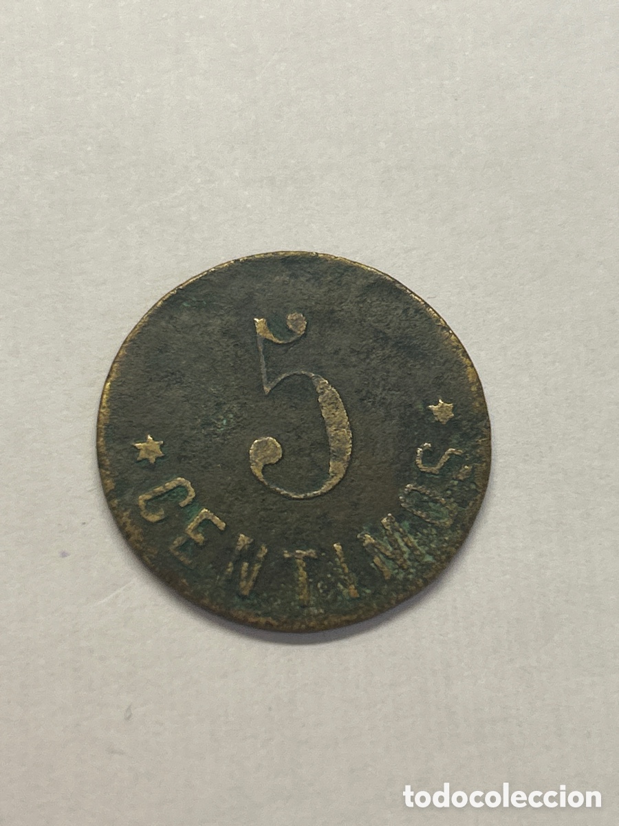 Monedas locales: 5 c&eacute;ntimos La Equitativa Palam&oacute;s - Foto 1
