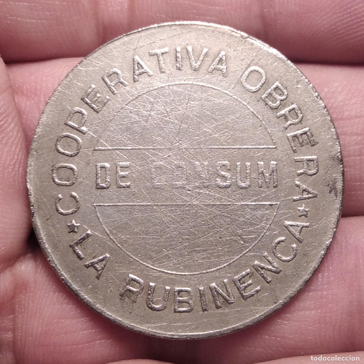 Monnaies locales: ZC - FICHA - 5 PESETAS 1933 - COOPERATIVA OBRERA RUBINENCA - RUB&Iacute;