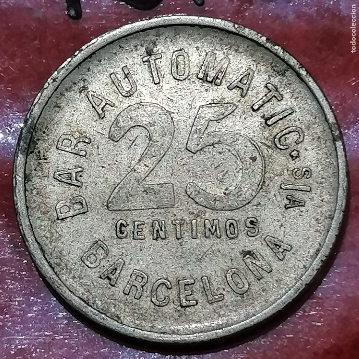 Monedas locales: Ficha Espa&ntilde;a Bar automatic Barcelona, token, jeton - Foto 1