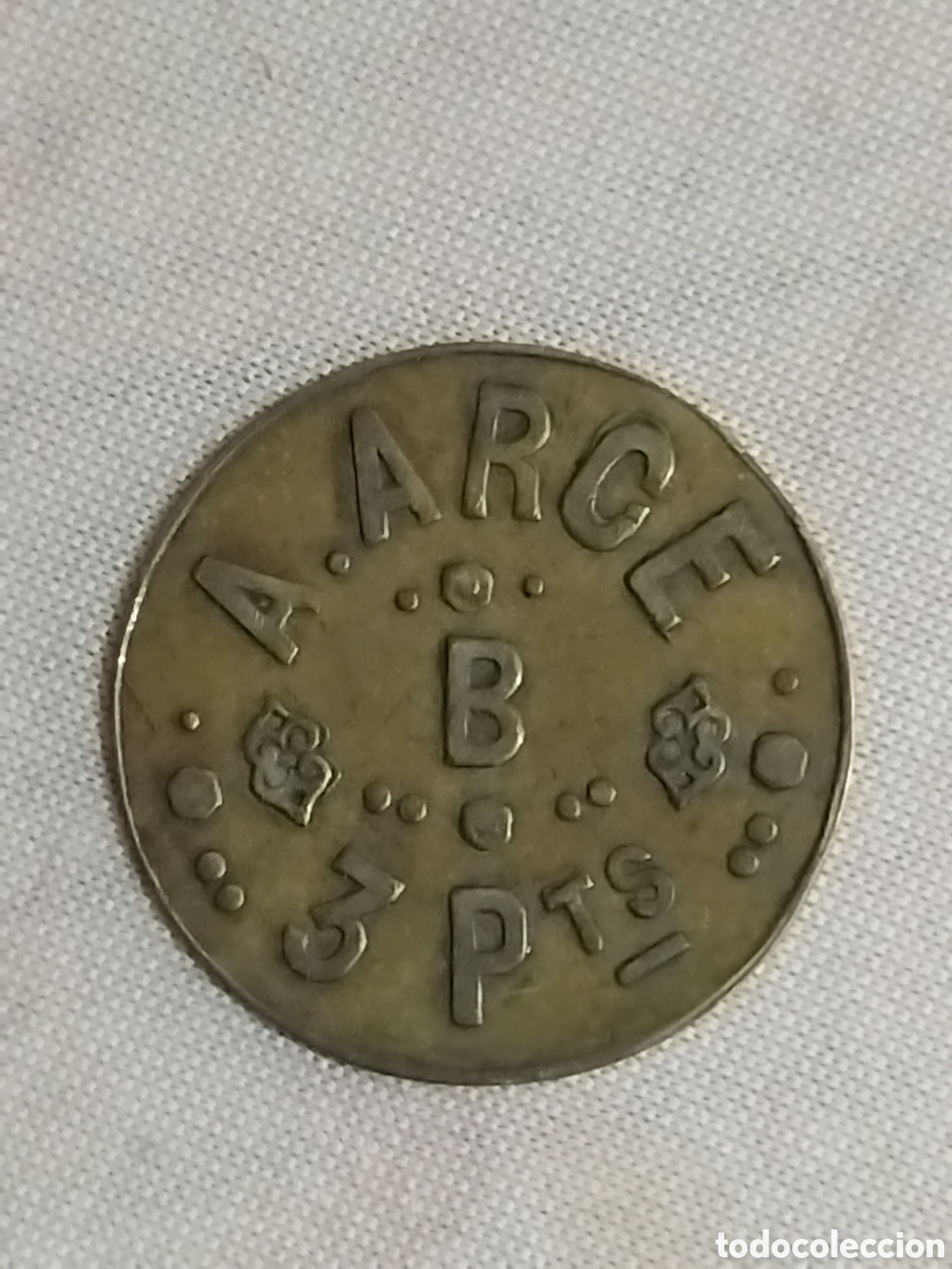 Monedas locales: Fichas de mercado A. Arce 3 pesetas - Foto 1