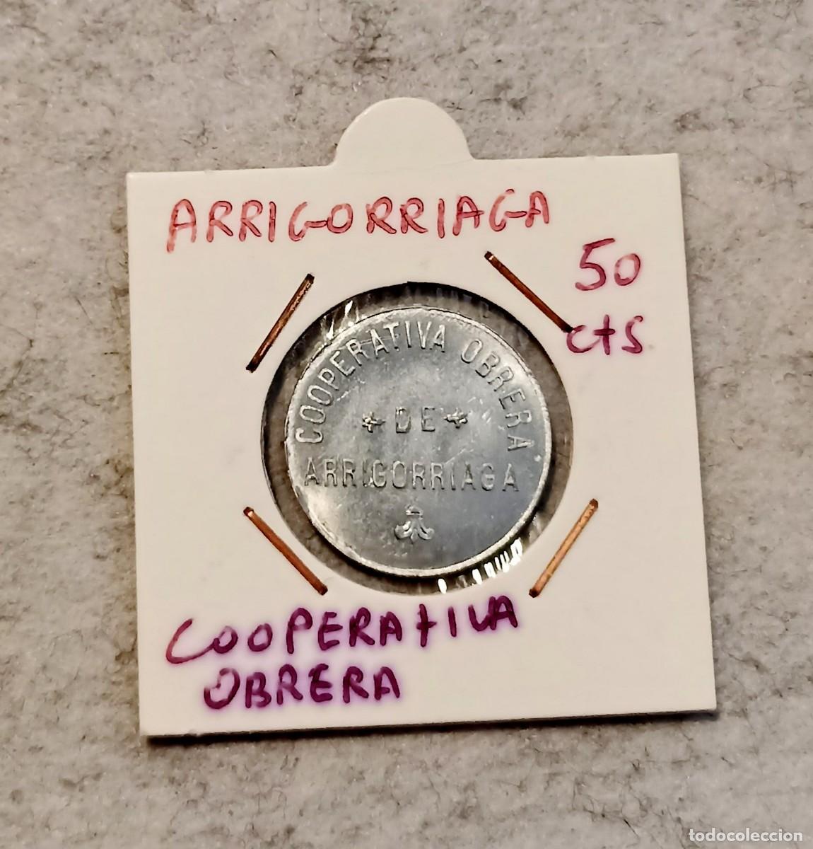 Monedas locales: FICHA 50 CENTIMOS COOPERATIVA OBRERA DE ARRIGORRIAGA - Foto 2