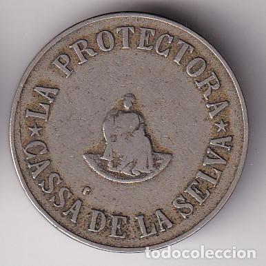 Monedas locales: FICHA DE 5 PESETAS DE LA PROTECTORA DE CASSA DE LA SELVA (MONEDA) - Foto 1