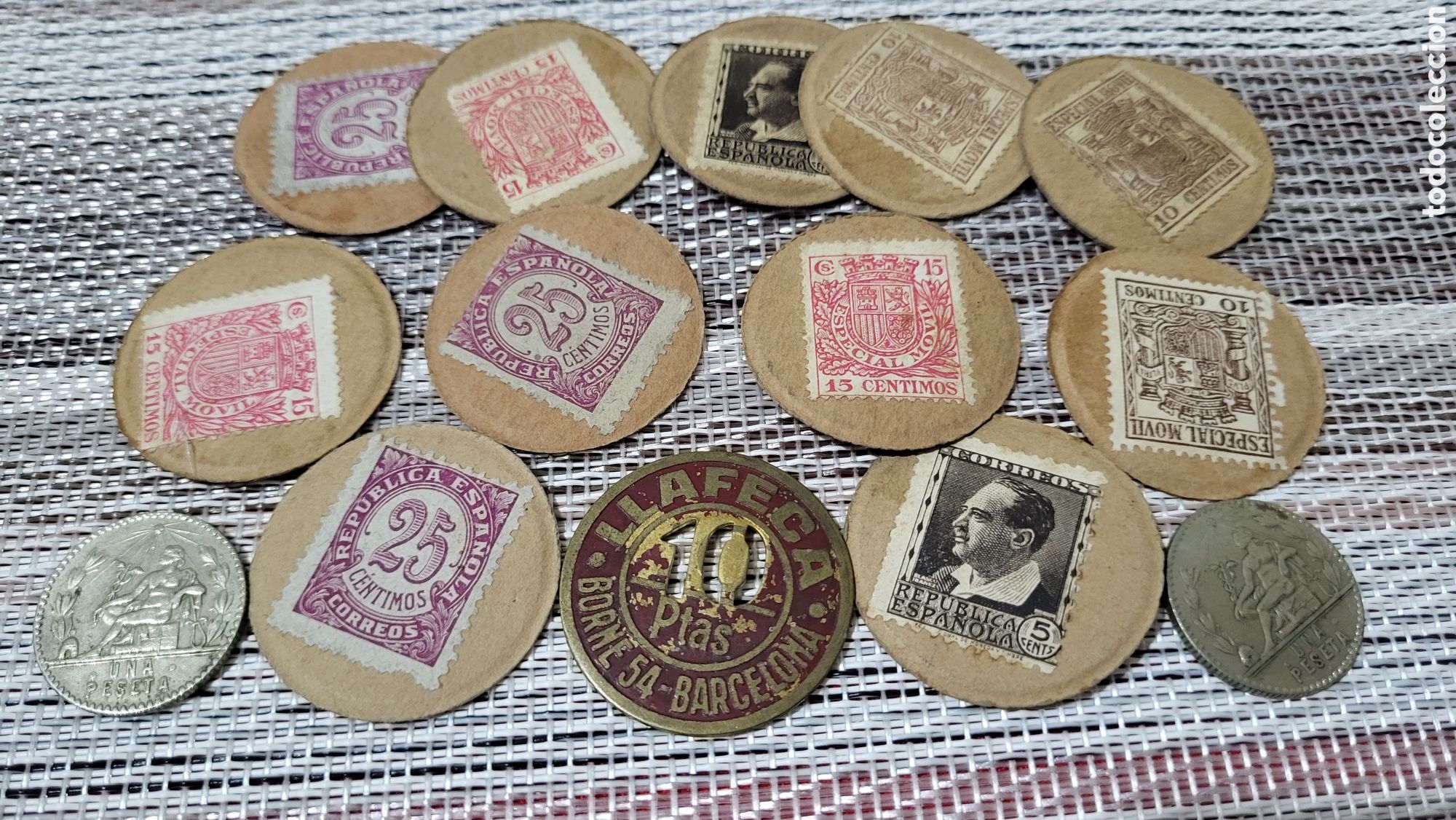 Monedas locales: Antiguas fichas Rep&uacute;blica Espa&ntilde;ola