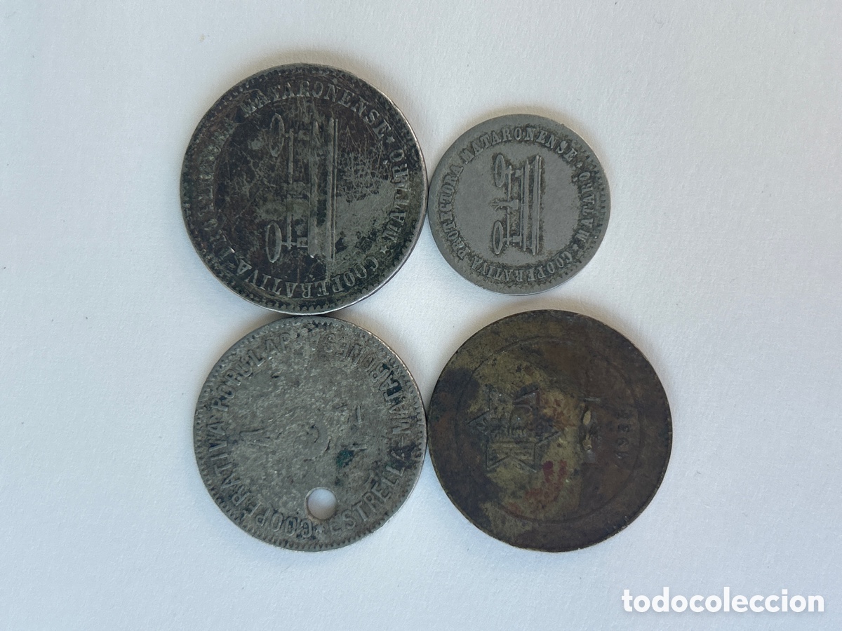 Monedas locales: Fichas de cooperativas de Matar&oacute;