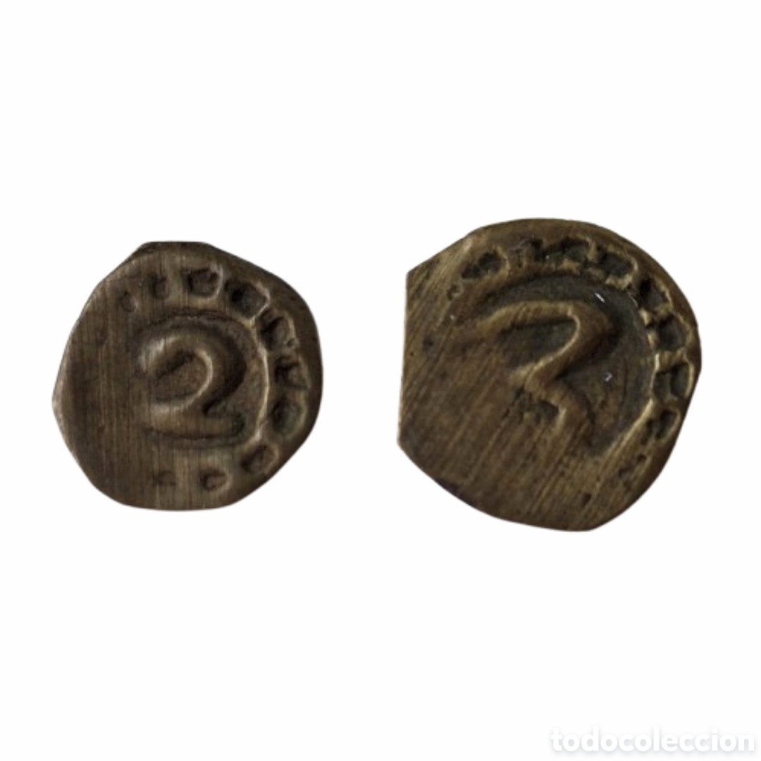 Monedas locales: LOTE 2 PELLOFAS CAMBRILS. 2 Y 3. MONEDA CATALANA MEDIEVAL.
