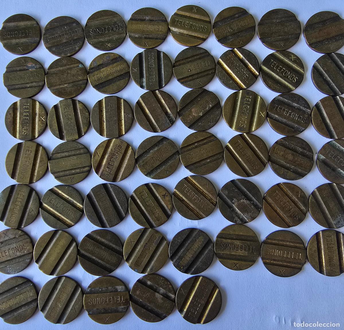 Monedas locales: 53 fichas telefonicas Espa&ntilde;a letra X