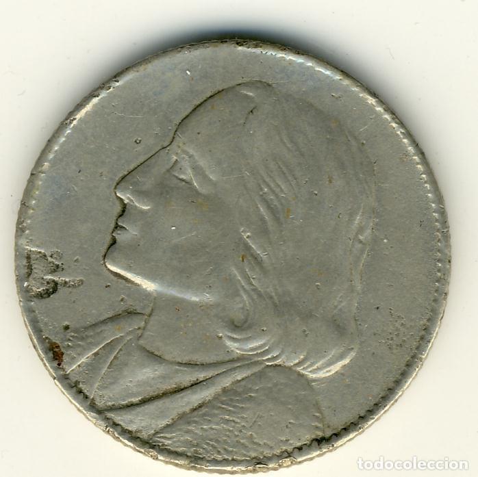 Monedas locales: FICHA DE DOS PESETAS - ANVERSO CON EL BUSTO DE CRISTOBAL COLON Y REVERSO CON ESCUDO