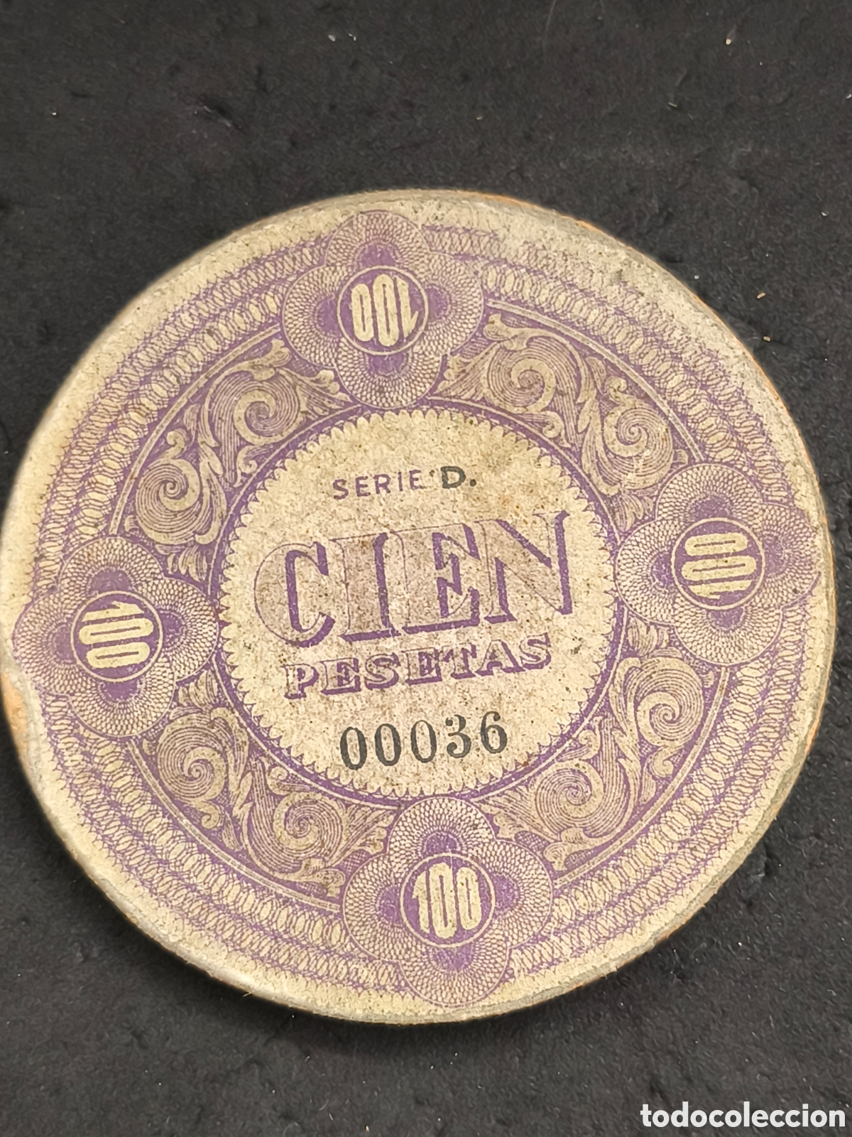 Monedas locales: Antigua ficha de 100 pesetas - Gran Casino Kursaal - San Sebasti&aacute;n