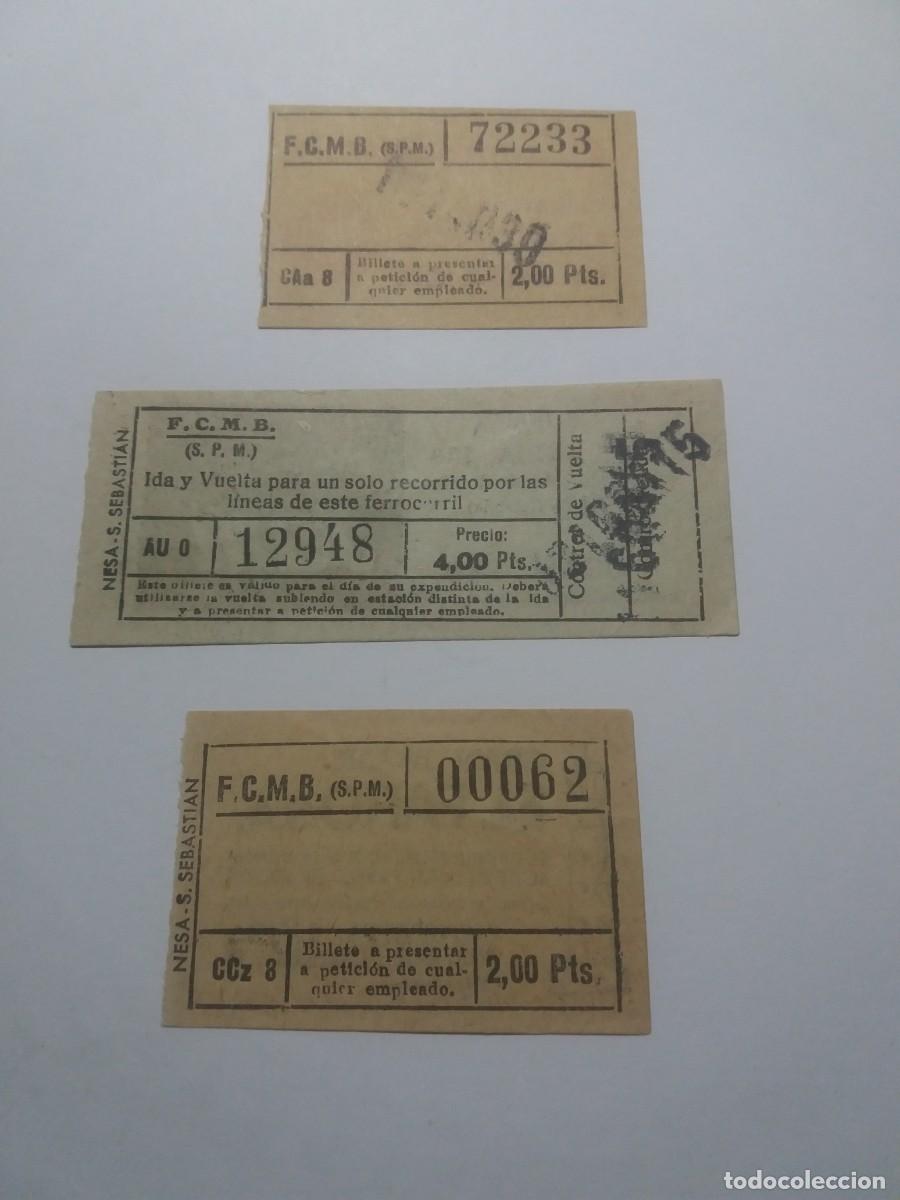 Monedas locales: Tres Billetes 2-2-4 Pesetas F.C.M.B. Propagand&iacute;sticos-Barcelona