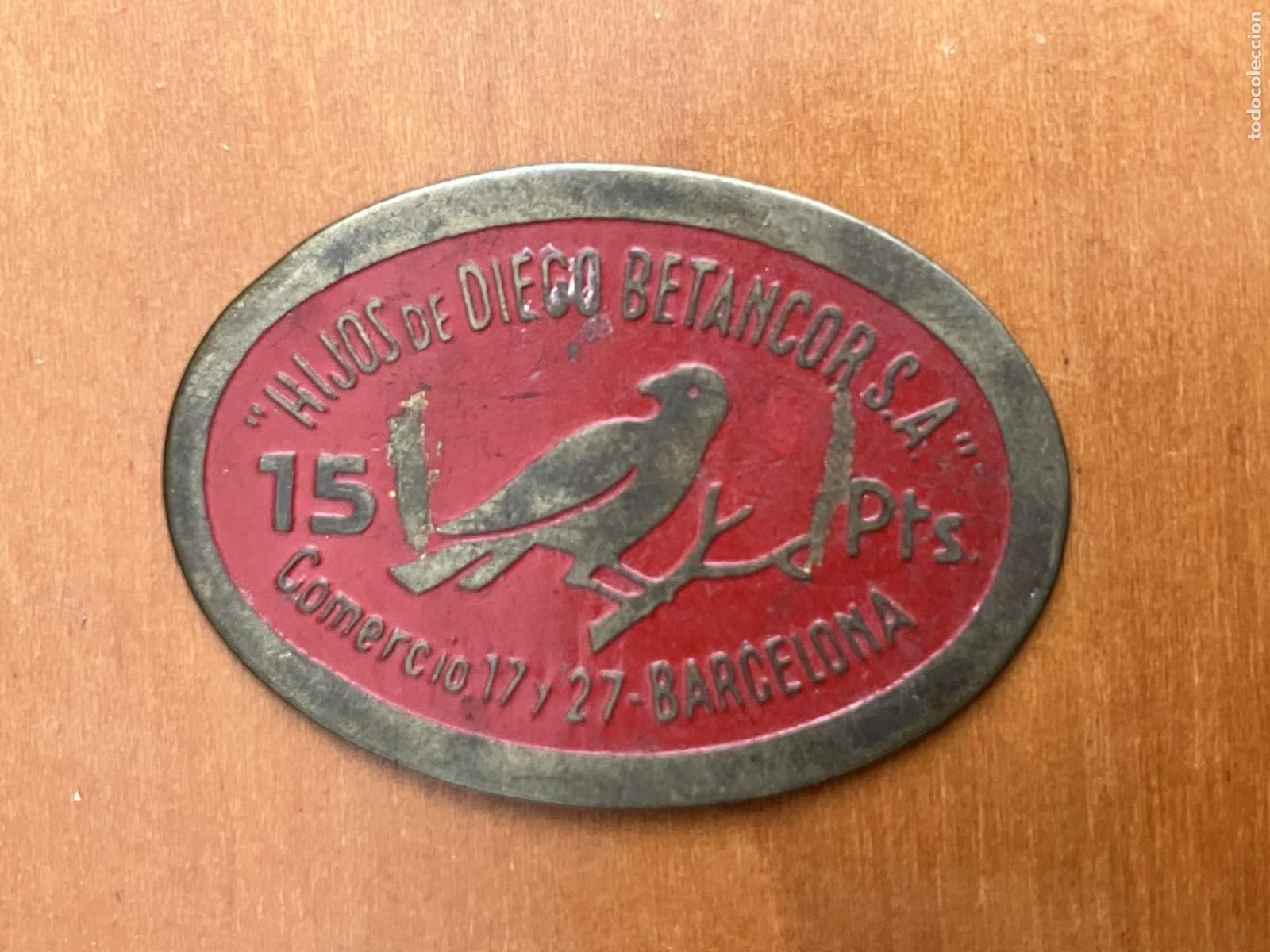 Monedas locales: hijos diego betancor barcelona cooperativa moneda dineraria original