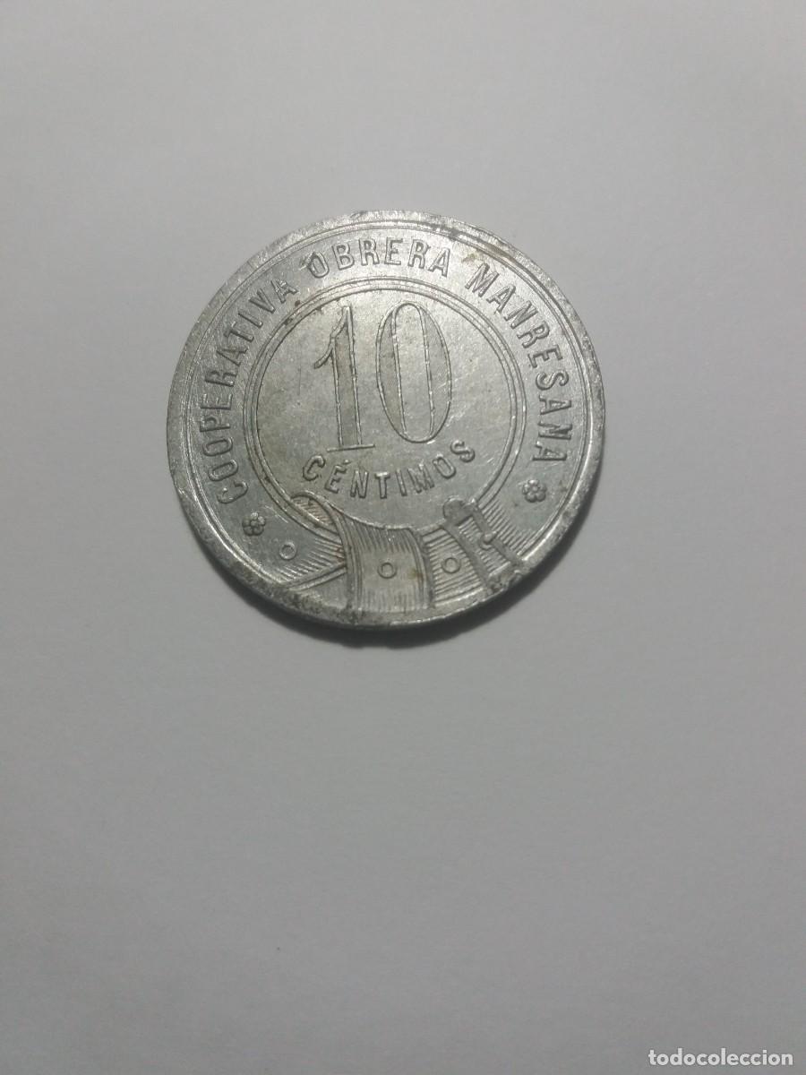 Monedas locales: Ficha 10 C&eacute;ntimos Cooperativa Obrera MANRESANA .Manresa