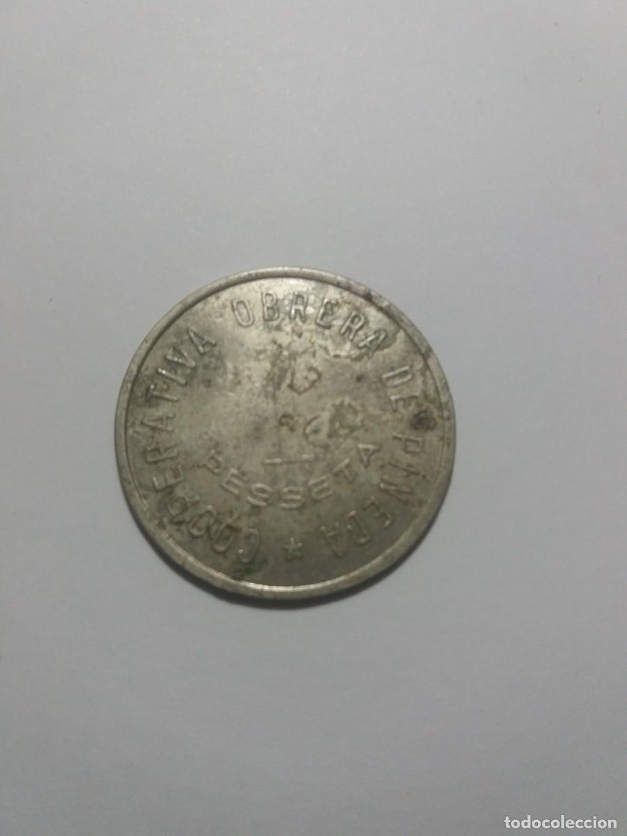Monedas locales: Ficha 1 Pesseta Cooperativa Obrera PINEDA